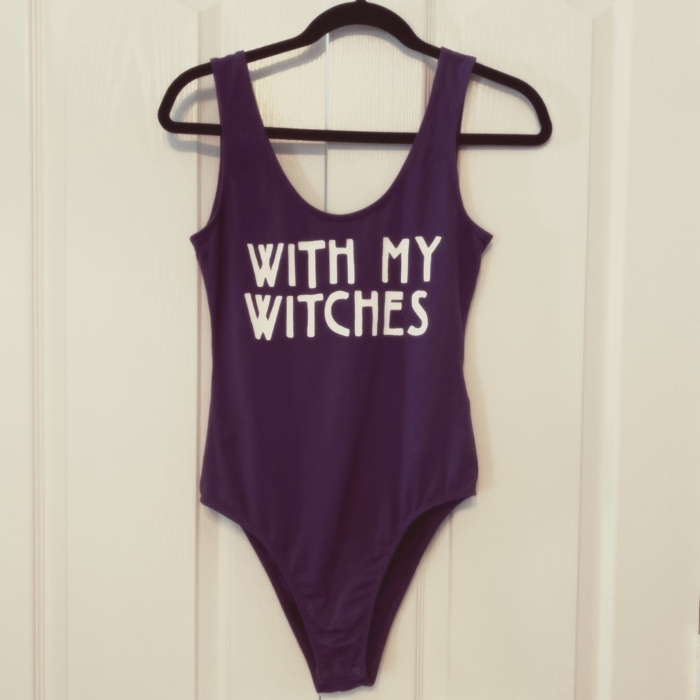 H&M Halloween Purple Bodysuit With My Witches Size S